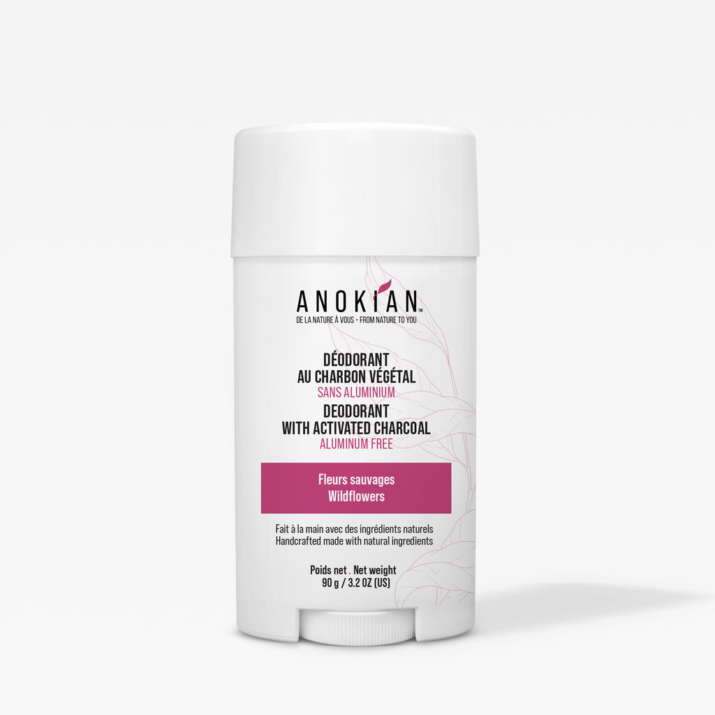 Déodorant naturel fleur sauvage sans aluminium charbon végétal Anokian