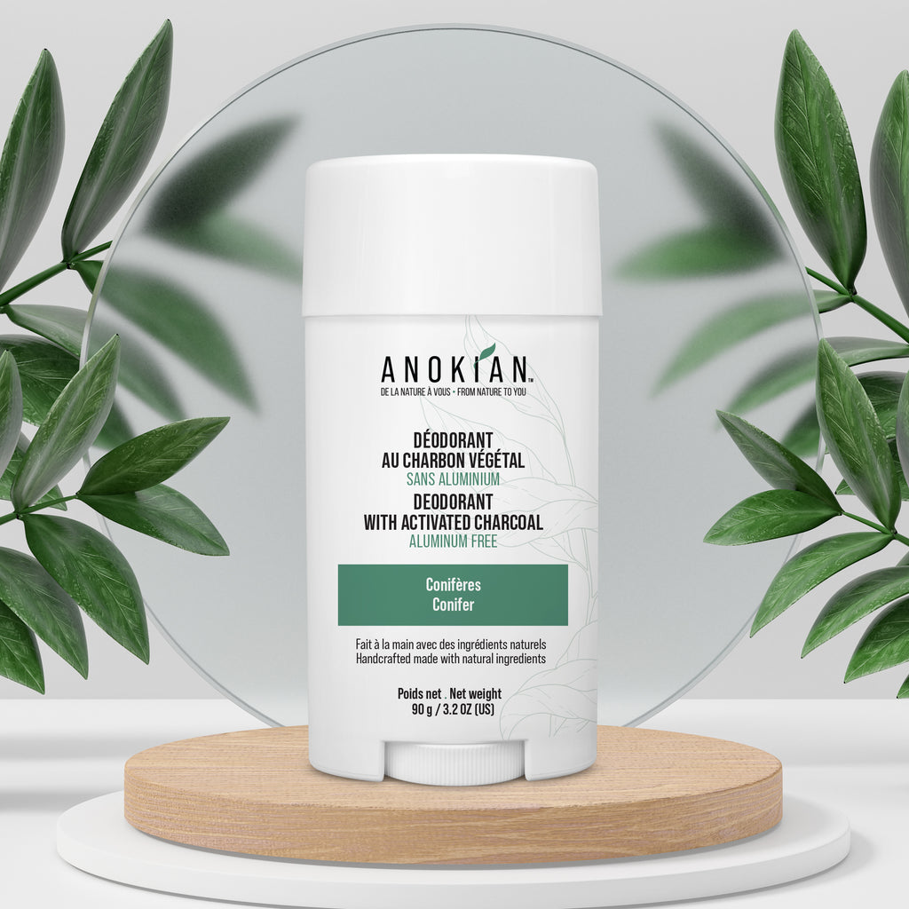 Déodorant naturel conifères sans aluminium charbon végétal Anokian
