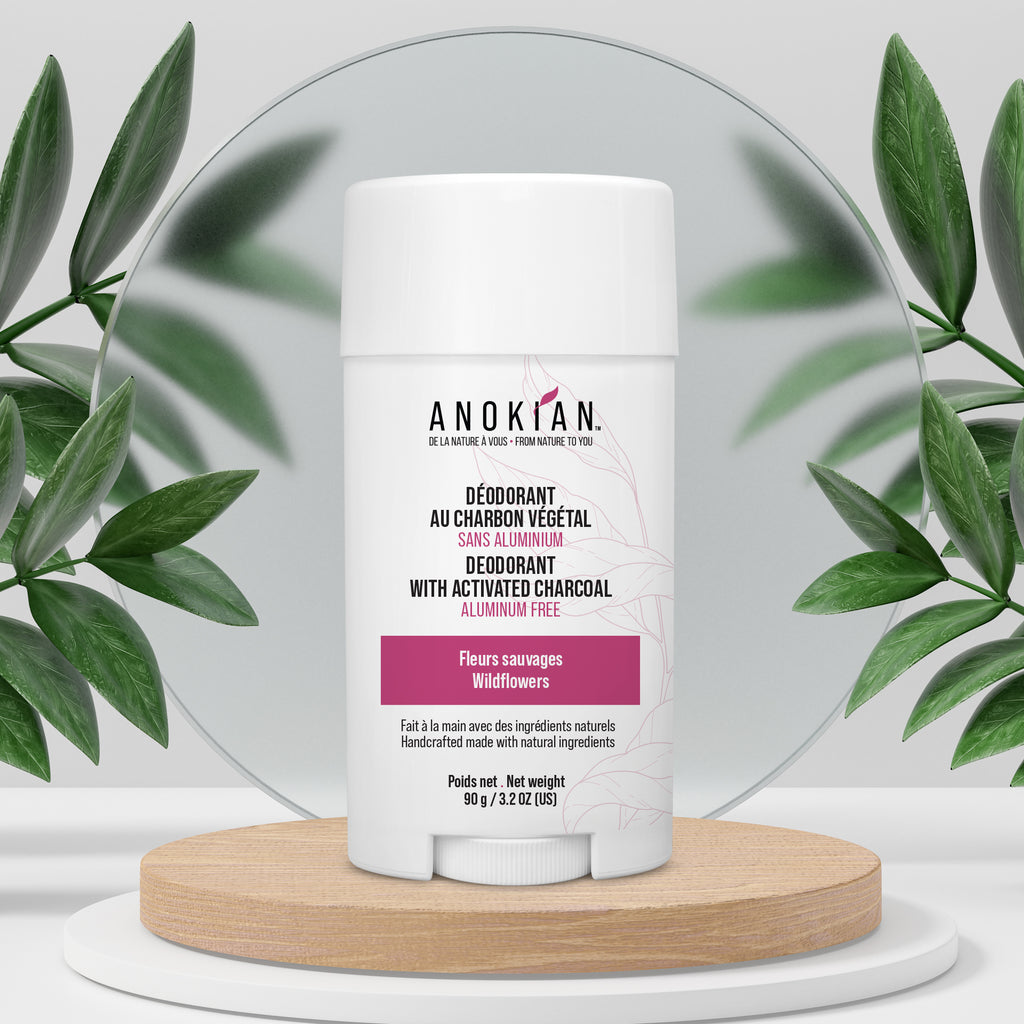Déodorant naturel fleur sauvage sans aluminium charbon végétal Anokian