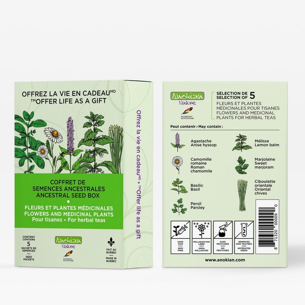Coffret de semences de fleurs et plantes médicinales Anokian Nature