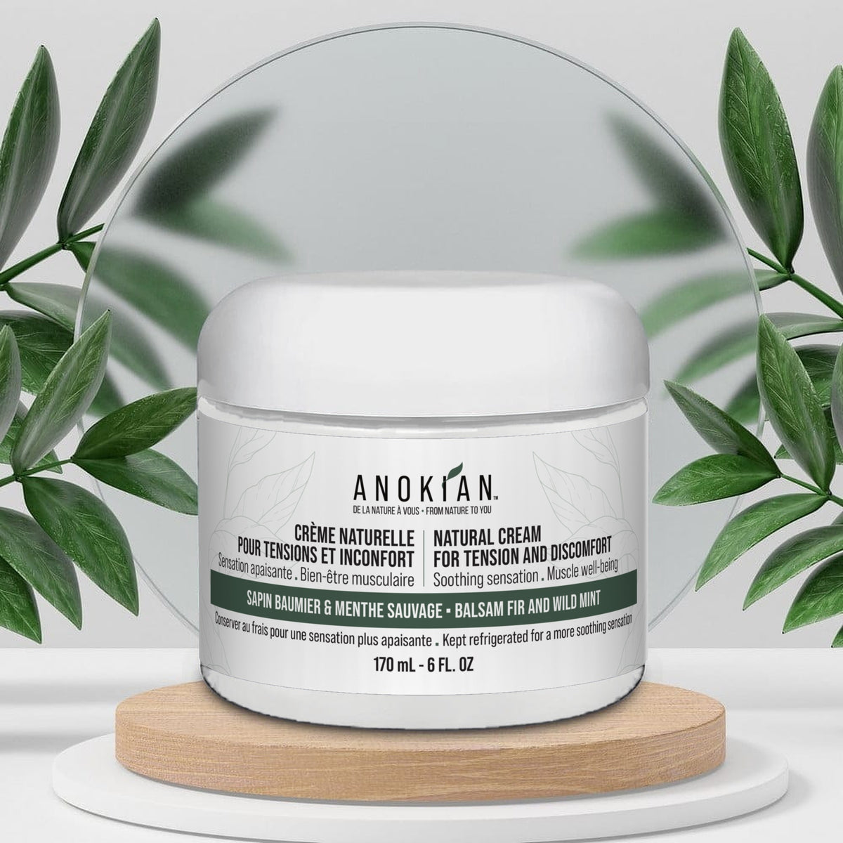 Crème naturelle sapin baumier et menthe sauvage, nouveau pot blanc 170 mL