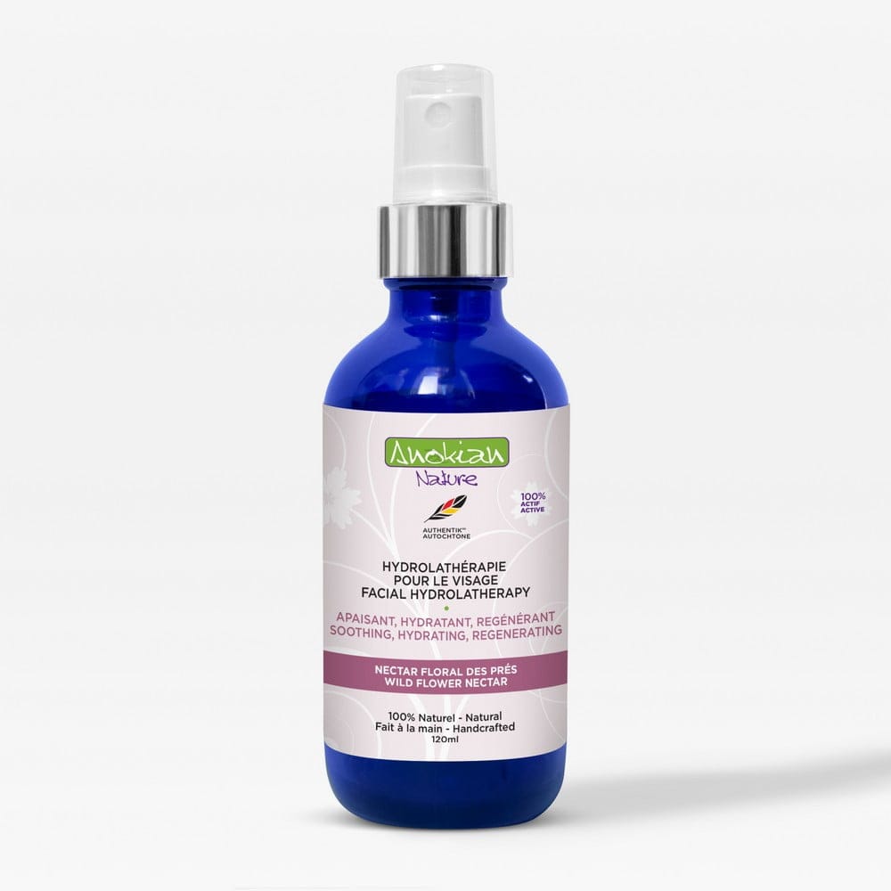 Hydrolat Visage Nectar Floral d'Anokian Nature, brume botanique naturelle pour rafraîchir, tonifier et hydrater la peau.
