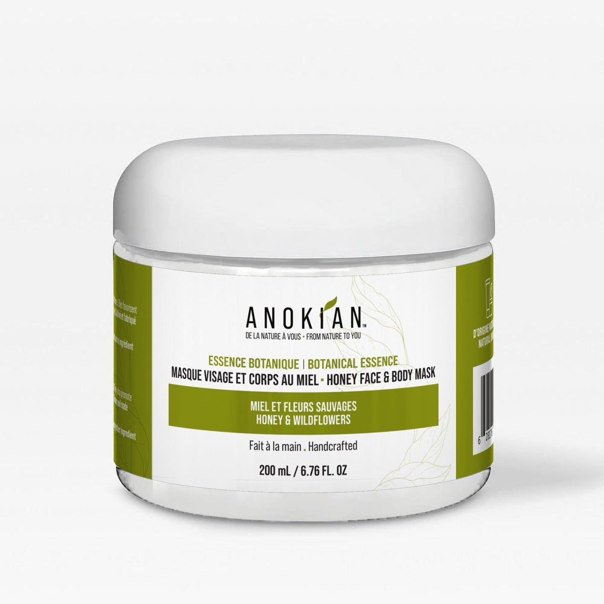 Masque visage et corps au miel en pot blanc de 200 mL, Anokian