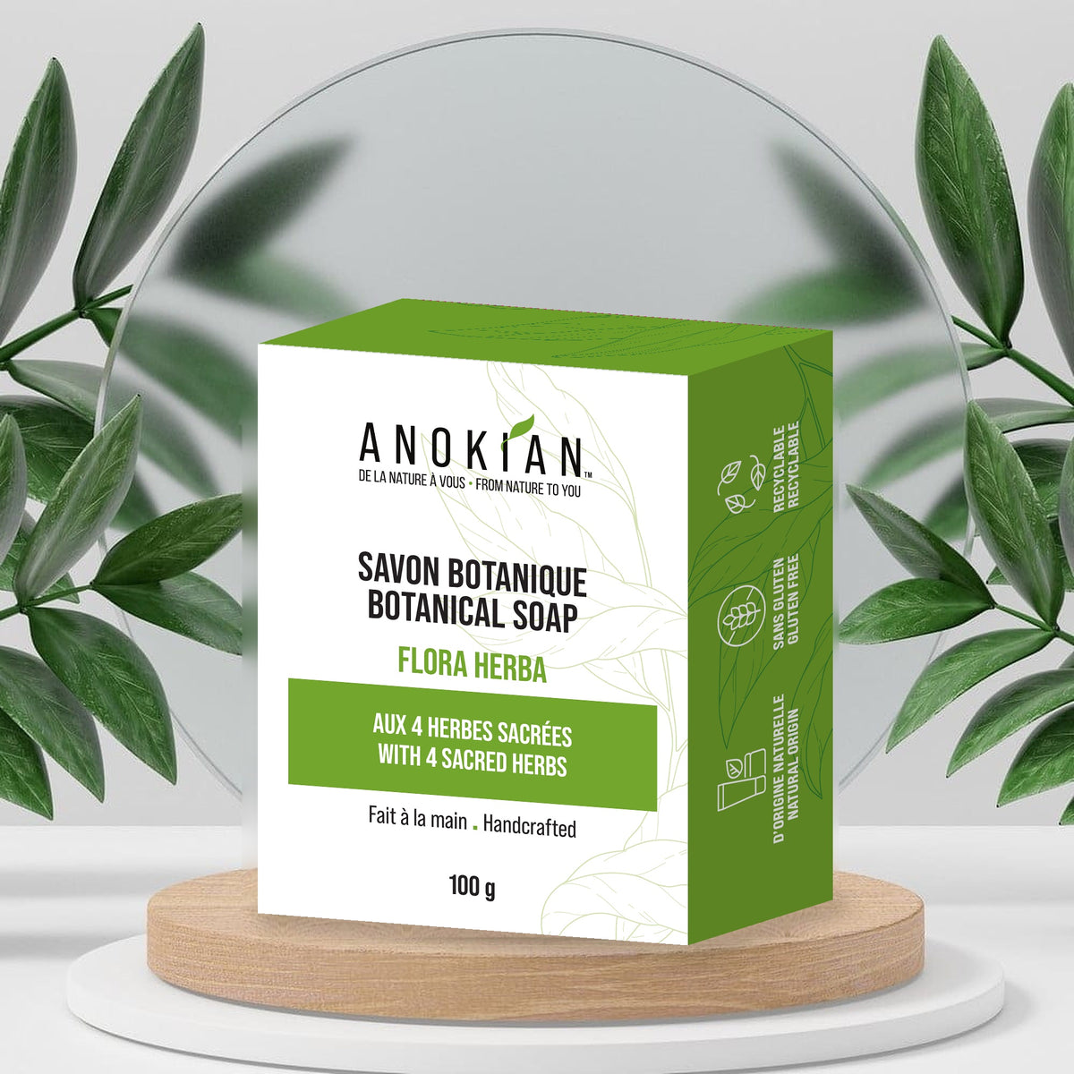 Savon Flora Herba aux 4 herbes sacrées, fait à la main au Québec