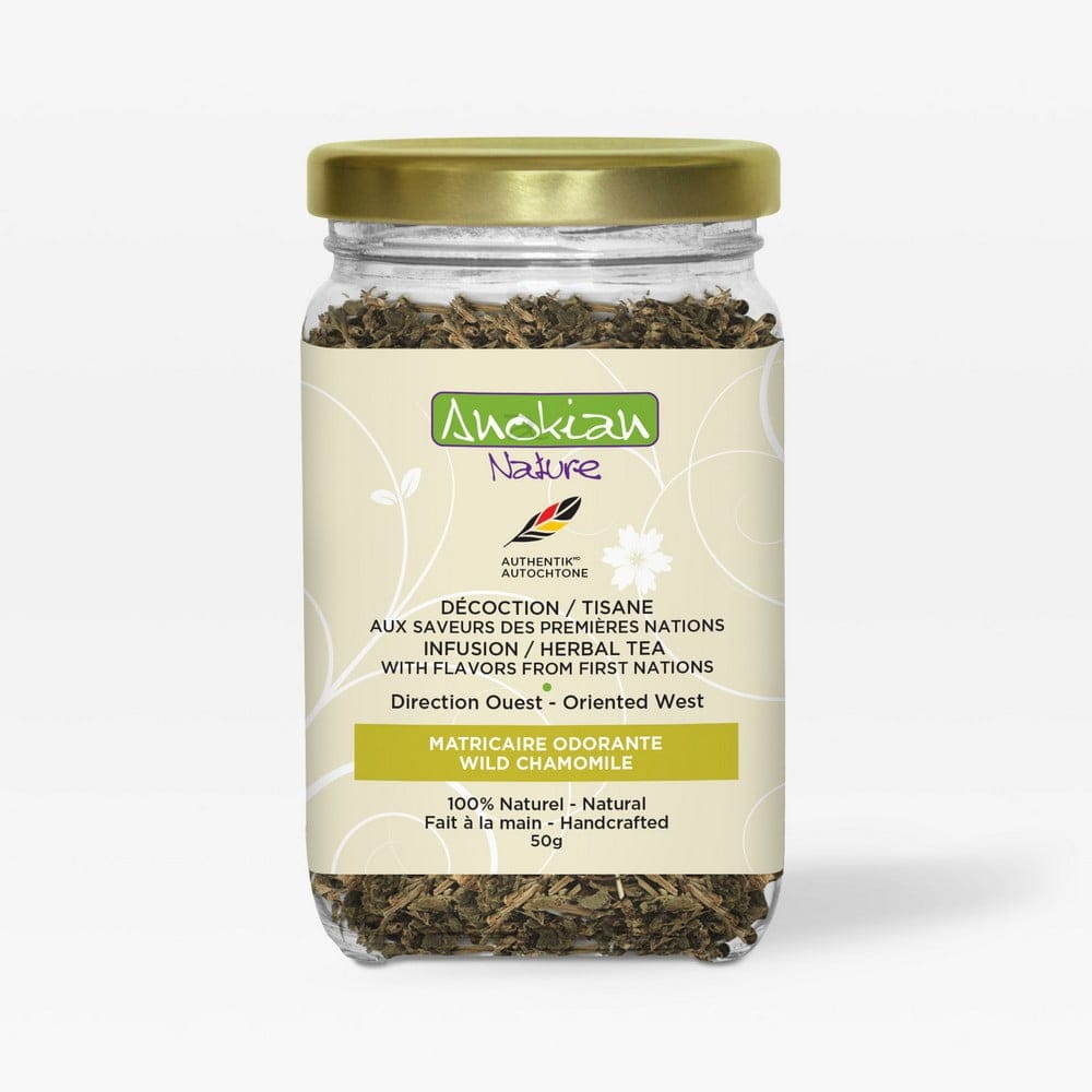 Tisane botanique à la matricaire odorante cultivée au Québec par Anokian Nature
