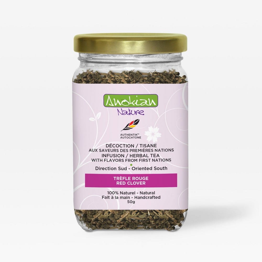 Tisane botanique au trèfle rouge cultivé au Québec par Anokian Nature
