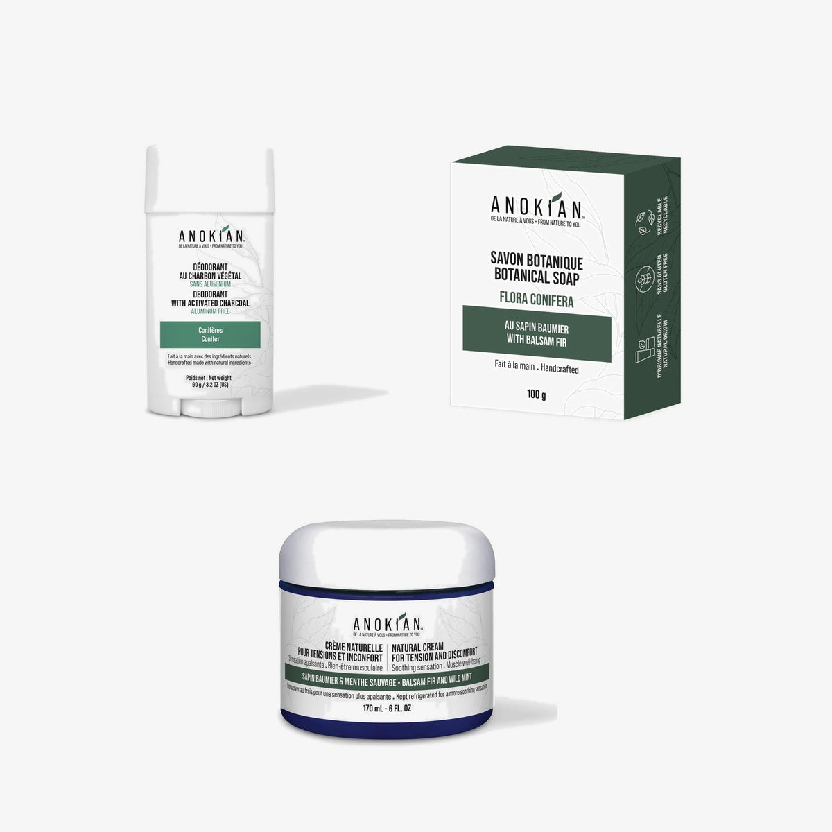 Hunter Trio: Conifer deodorant, Flora Conifera soap and balsam fir cream