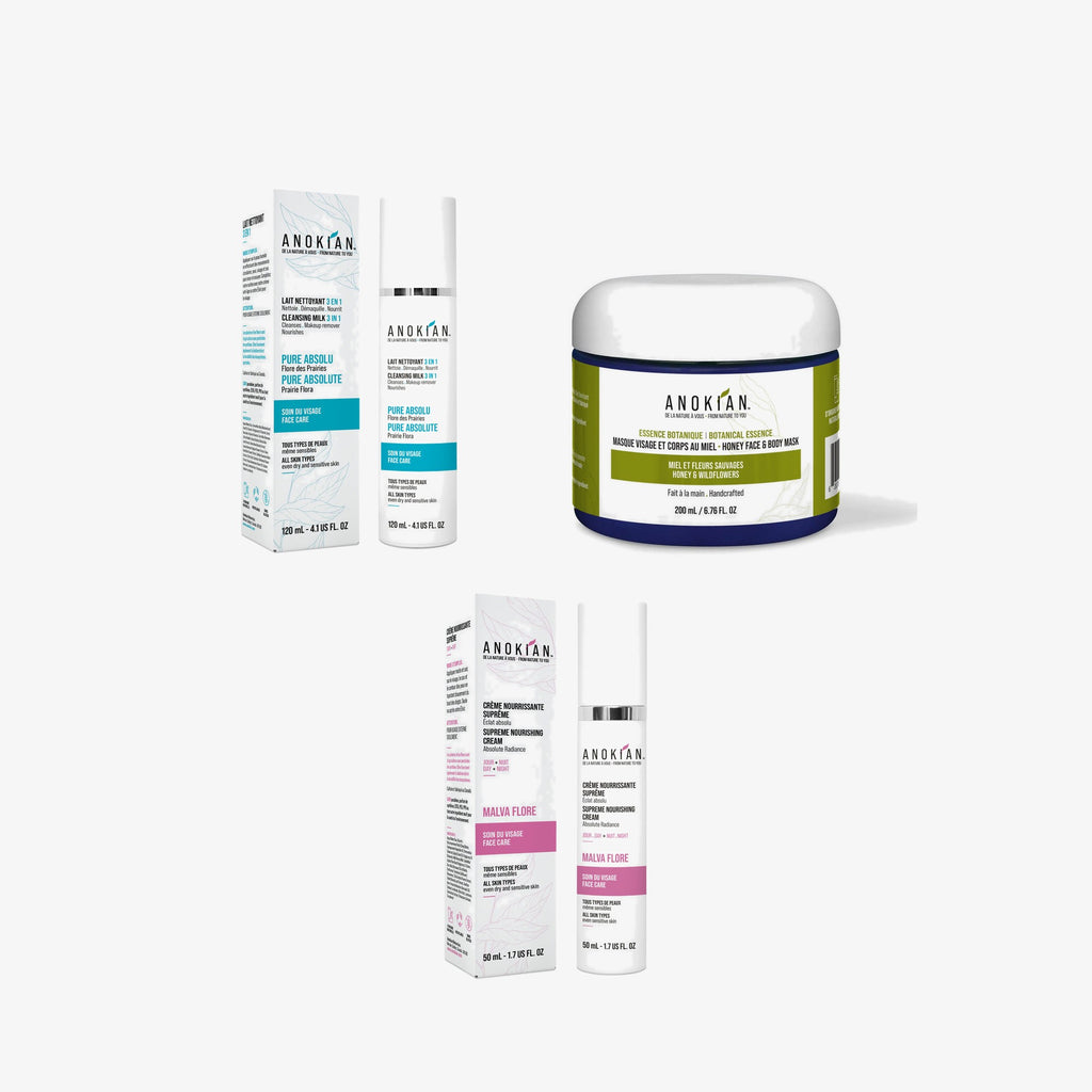 Malva Flore Honey Care Trio: cleansing milk, face cream and honey mask